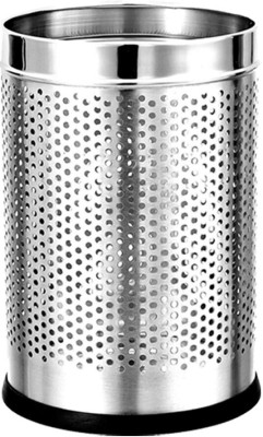 Shivom steel Stainless Steel Perforated Open Dustbin Stainless Steel Dustbin(Steel)