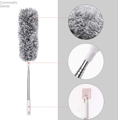 BRW PRODUCTS Cleaning High Ceiling Fan Microfiber Feather Telescoping 100inch ExtensionPole Wet and Dry Duster