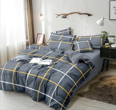 RRC King Cotton Duvet Cover(Grey, White, Yellow)