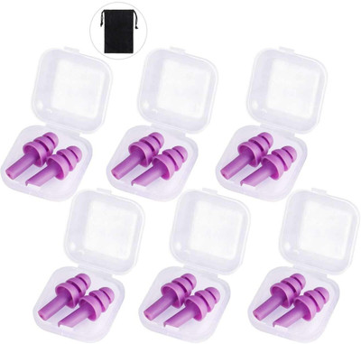 Kaurgous Earplugs Noise Reduction for Swimming Airplanes Musicians Concerts Silicone Ear Plug(Purple)