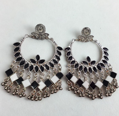 OXICRAFT Meena work silver oxidised jhumka Ethnic Traditional Statement Jewelry Alloy Earring Set