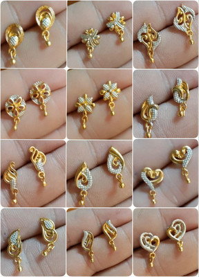 Ruby Tex GB CREATION Beads Brass Stud Earring