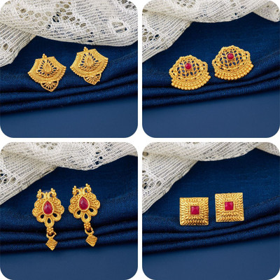 Makezak bestseller Combo of 4 Traditional Brass Earring Set