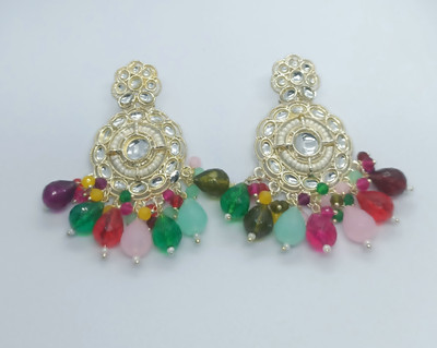 Relishine Elegant Silver Colorful Tonned Jhumka Earring Metal Jhumki Earring