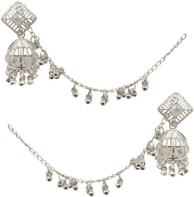 MOBECARE Pearl Bahubali Jhumki/Jhumka Earrings For Girls and Cubic Zirconia Diamond Brass Earring Set