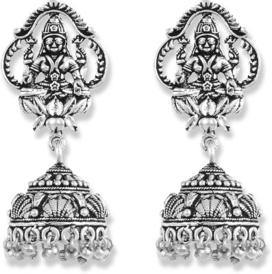 Charms Afgani Style Oxidised Temple Collection Alloy Jhumki Earring