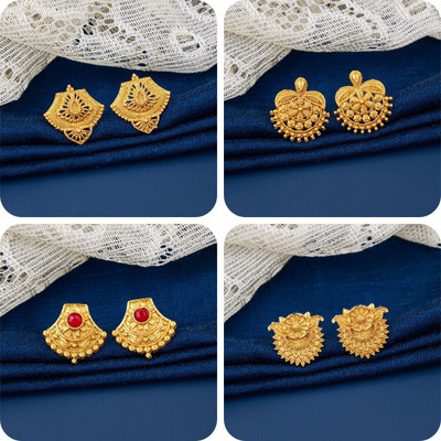 Makezak bestseller Combo of 4 Traditional Brass Earring Set