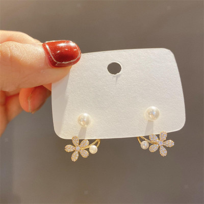polluxcraft PolluxCraft Korean Earrings For Women & Girls /Pearl Zircon Earrings Zircon Alloy Drops & Danglers