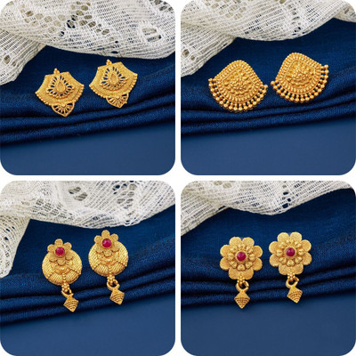 Makezak bestseller Combo of 4 Traditional Brass Earring Set