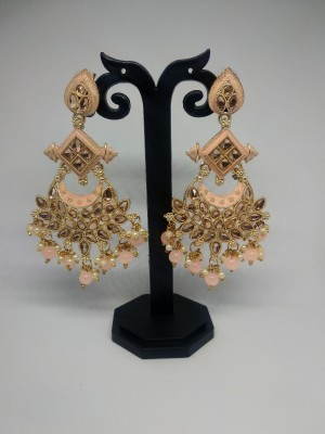 Aashirwad Creations Elegant and beautiful Peach Charming Metal Studs Metal Drops & Danglers