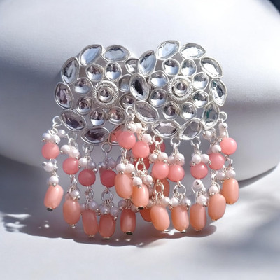 Shinecraft Trending Chandbali Mirror And Pearls Beautiful Earrings for girls & women Pearl Alloy Drops & Danglers