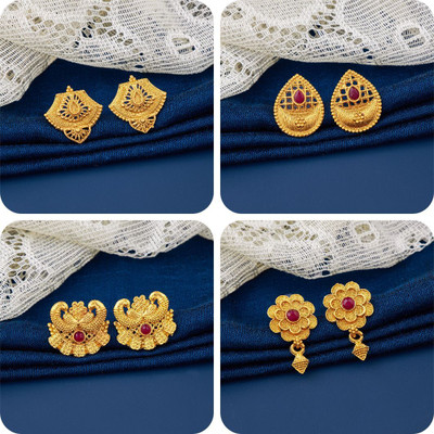 Makezak bestseller Combo of 4 Traditional Brass Earring Set