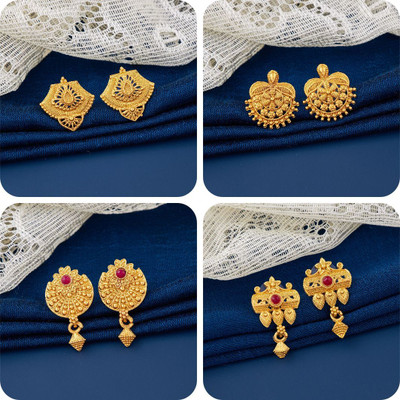 Makezak bestseller Combo of 4 Traditional Brass Earring Set