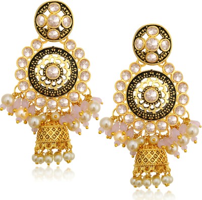 Sukkhi Lovely Gold Plated Pearl Jhumki Earring Diamond Alloy Jhumki Earring