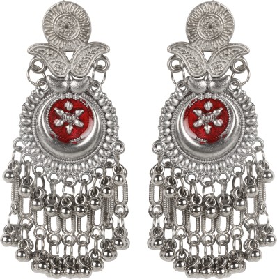 Nirvani Trendy earring for women and girl's German Silver Chandbali Earring