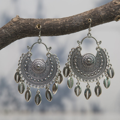 Jamleen Gallery Silver Kodi Oxidised Jhumki Earring for Women and Girls Alloy Drops & Danglers