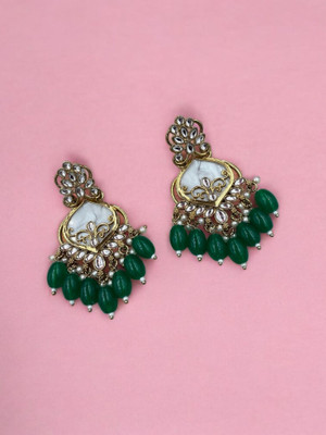 R A Enterprises Chandelier Earrings Pearl Alloy Chandbali Earring