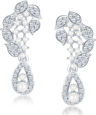 Sukkhi Exquisite Rhodium Plated Austrian Diamond Earring Diamond Alloy Drops & Danglers