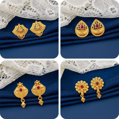 Makezak bestseller Combo of 4 Traditional Brass Earring Set