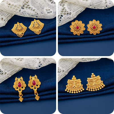Makezak bestseller Combo of 4 Traditional Brass Earring Set