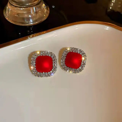 BlueShine EKorean Square Shape Earrings for Women for Party & Casual Functions Alloy Stud Earring