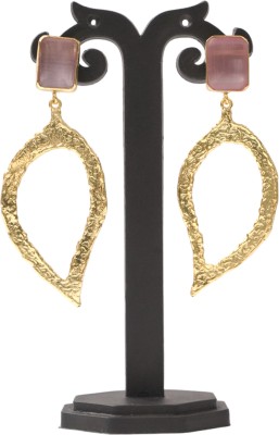 JHUMKARANI 18k Gold Plated Leaf Shape Earrings Brass Jhumki Earring