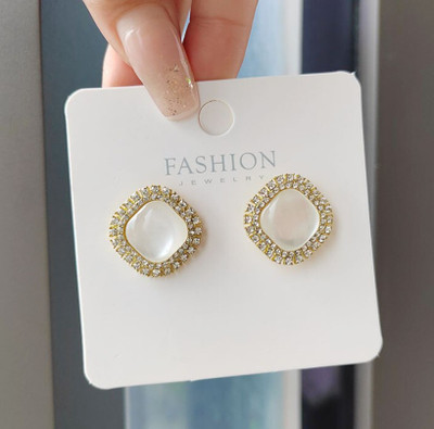 BLINGEE Trendy Earrings For Women Girls Korean western Light Weight Stylish fancy Latest Cubic Zirconia, Crystal, Pearl Alloy Earring Set