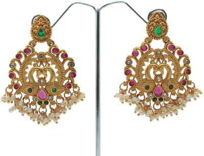 Chigold Chandbali Earring Beads Alloy Drops & Danglers