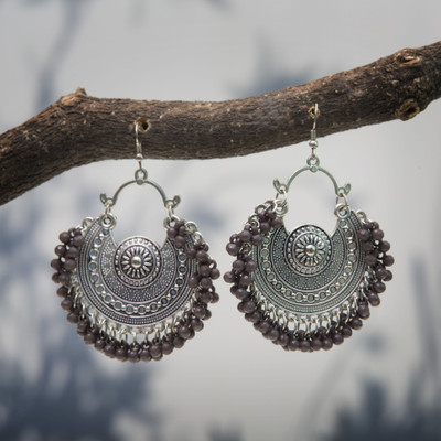 Jamleen Gallery Grey & Silver Designer Jhumki Oxidised Jhumki Earring for Women and Girls Alloy Drops & Danglers