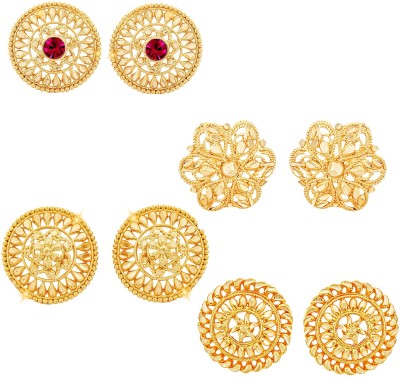 VIGHNAHARTA Vighnaharta Golden Alloy Stud Earrings Combo Set(Sales Package-4 Pair Earrings ) Cubic Zirconia Alloy Stud Earring