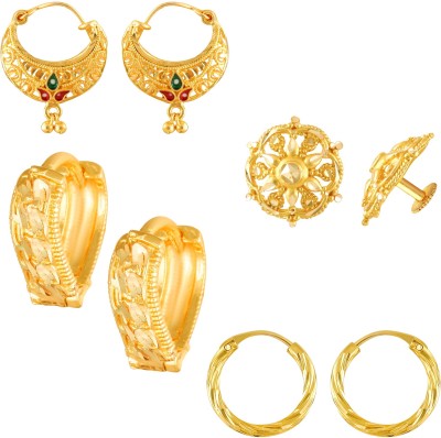VIGHNAHARTA Vighnaharta Golden Alloy Stud Earrings Combo Set(Sales Package-4 Pair Earrings ) Alloy Chandbali Earring, Stud Earring