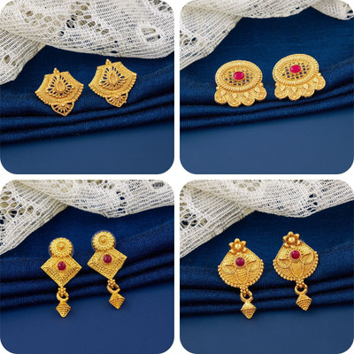 Makezak bestseller Combo of 4 Traditional Brass Earring Set