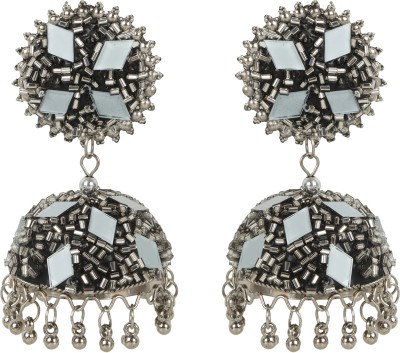 Nirvani Mirror jhumka earring for women and girl's German Silver Jhumki Earring, Stud Earring