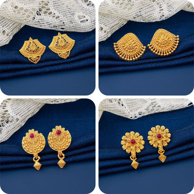 Makezak bestseller Combo of 4 Traditional Brass Earring Set