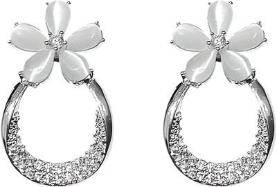 CARIA JEWELLERY COLLECTION Caria Cubic Zirconia Flower Earrings Cubic Zirconia Brass Earring Set