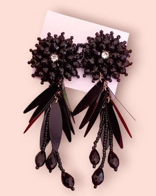 R RADIANTRELICS Black Crystal Earrings Crystal Crystal Drops & Danglers