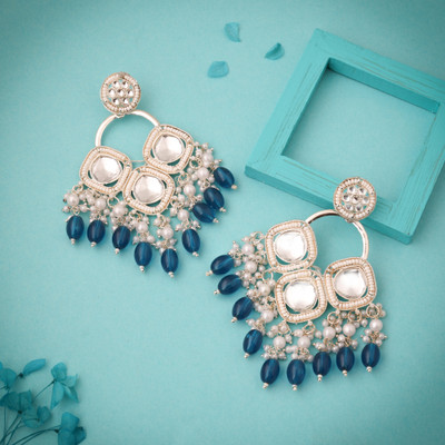 Meira Jewellery Pack of 1 Gold Earring for Women & Girls heavy earrings for wedding Pearl, Diamond Brass Drops & Danglers