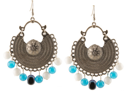 Jamleen Gallery Blue & Silver Designer Jhumki Oxidised Jhumki Earring for Women and Girls Alloy Drops & Danglers