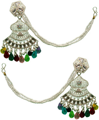 MOBECARE Pearl Bahubali Jhumki/Jhumka Earrings For Girls and Cubic Zirconia Diamond Brass Earring Set