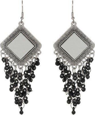 Nirvani Mirror Chandbali Earrings for women and girl's German Silver Drops & Danglers, Chandbali Earring