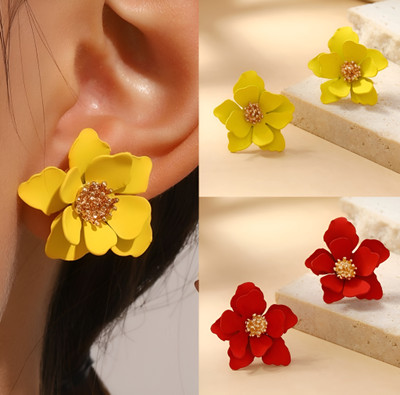 AKISON JEWELS Flower Earrings Combo Stud Earrings For Women Girls Korean earring Floral Alloy Earring Set, Stud Earring