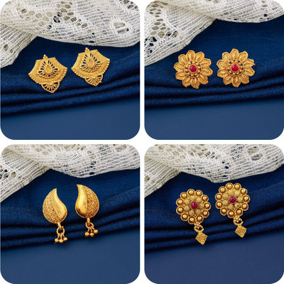 Makezak bestseller Combo of 4 Traditional Brass Earring Set