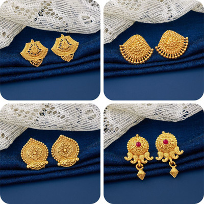 Makezak bestseller Combo of 4 Traditional Brass Earring Set