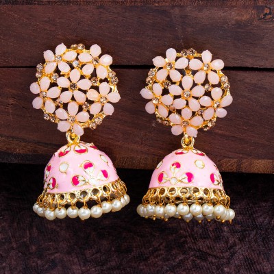 Sukkhi Precious Floral Gold Plated Jumaki Earring For Women Pearl Metal Jhumki Earring