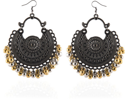 Jamleen Gallery Golden & Silver Jhumki Black Oxidised Jhumki Earring for Women and Girls Alloy Drops & Danglers