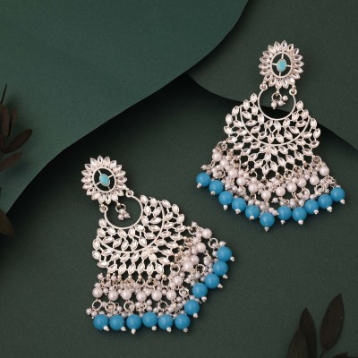 Vedda 0 - ER Gomti - Skyblue Diamond, Pearl Brass Drops & Danglers