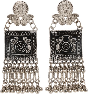 Nirvani Square earring for women and girl's German Silver Chandbali Earring, Stud Earring