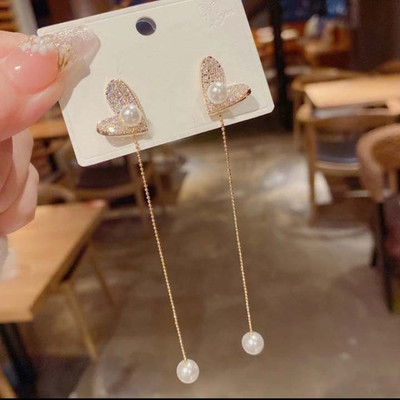 Harsu Collection Tow type wearable Korean Earrings set Cubic Zirconia Alloy Drops & Danglers