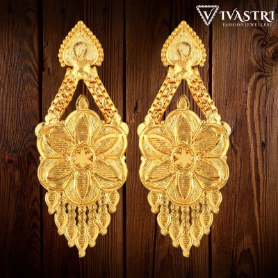 VIVASTRI Vivastri Allure Beautiful Princess Colorful Gold Plated chandelier Stud Earrings Alloy Drops & Danglers