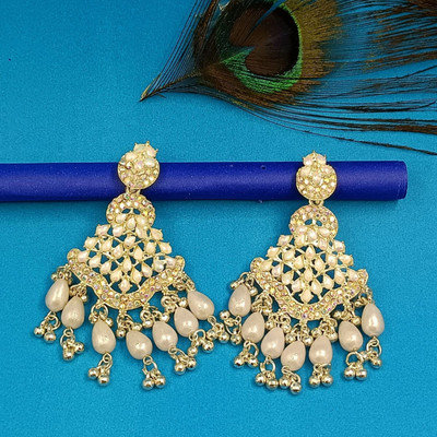 MOBECARE Designer white Jhumka earrings for women Party and for wedding Crystal Brass Stud Earring, Jhumki Earring, Drops & Danglers, Chandbali Earring, Earring Set
